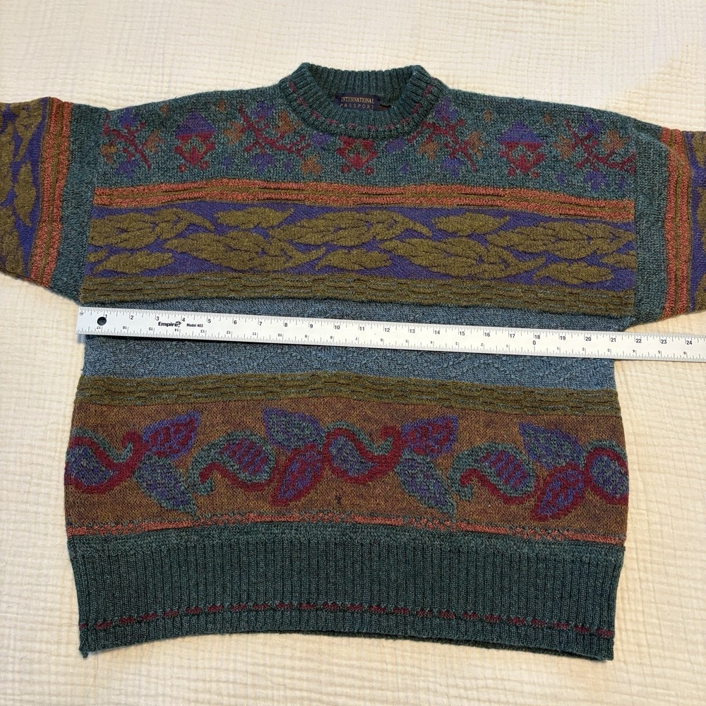 VTG International Passport Sweater Wool Alpaca Blend Made in Italy Medium - Picture 6 of 8